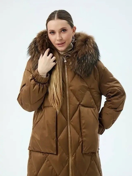 Пуховик TUFFONI 7727054D-FUR(ZSD-39) БЕЖЕ